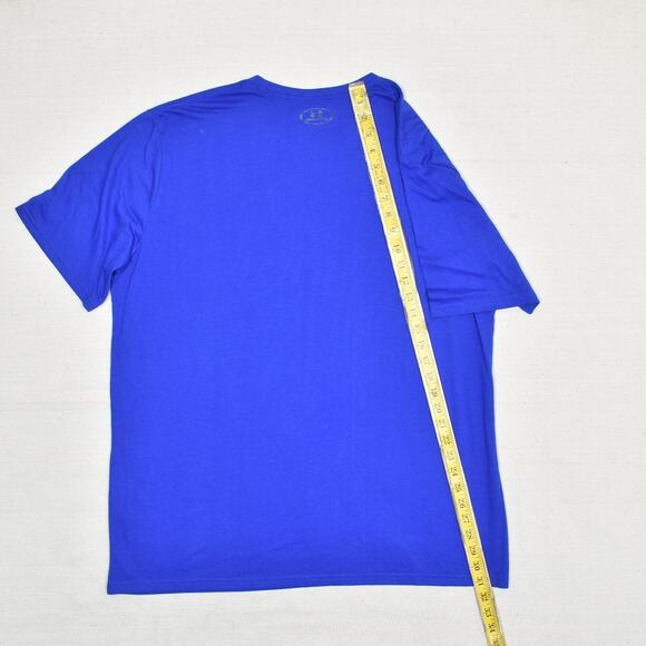 Under Armour Men T Shirt Short Sleeve Loose Heatgear Cotton Blend Blue Size 2XL - Picture 6 of 8